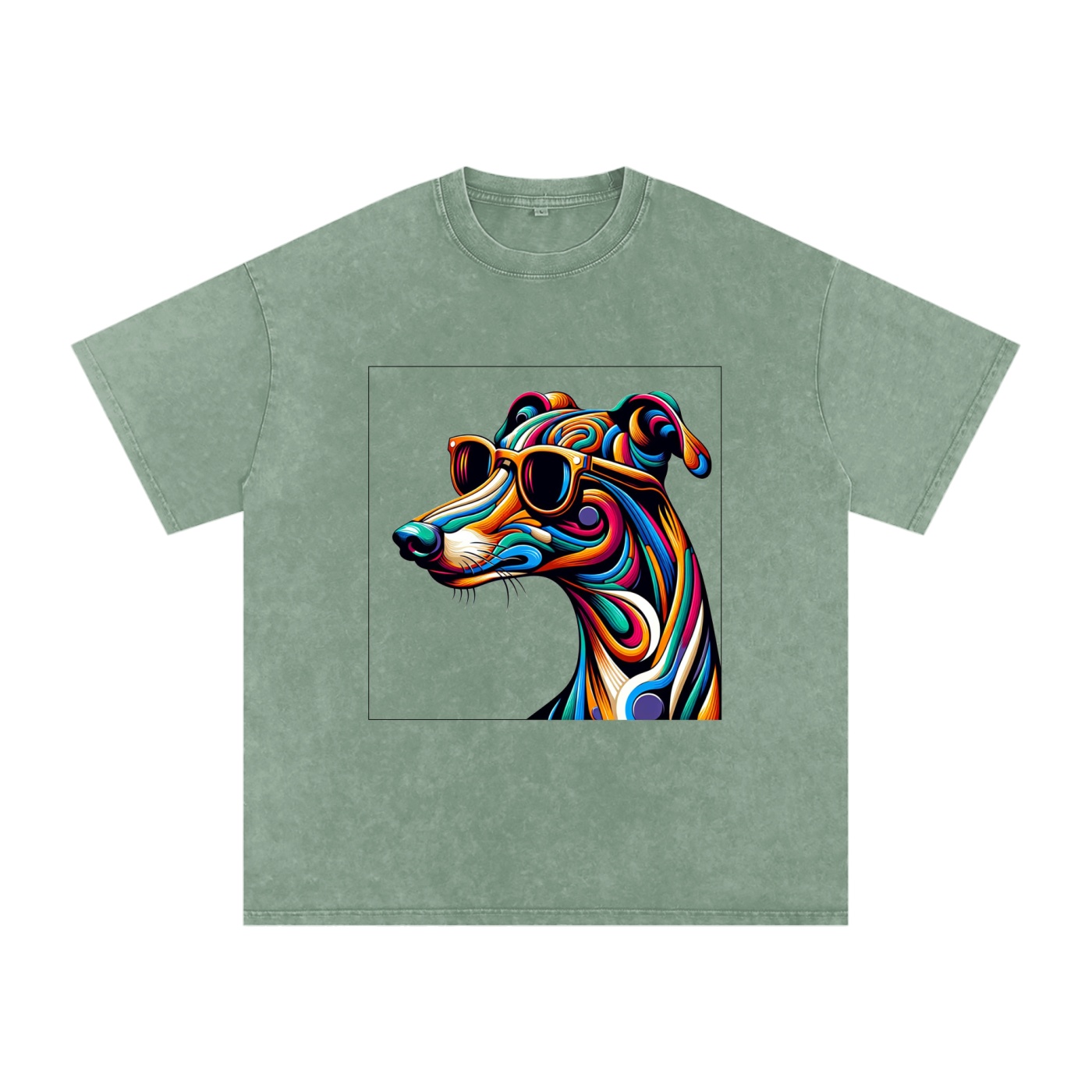 Rainbow Greyhound T-Shirt - Psychedelic Pop Art Design - Image 9