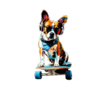 Dog on a skateboard hubbub tees