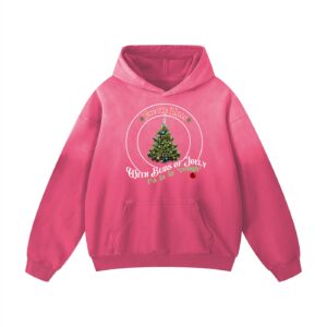 Toke the Halls 420 light hoodie with cannabis Christmas tree on soft background premium warmth
