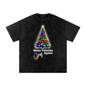 Make Christmas Gay Again Dark T-shirt shown in black