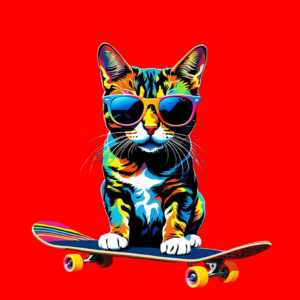 Cat On a Skateboard Design